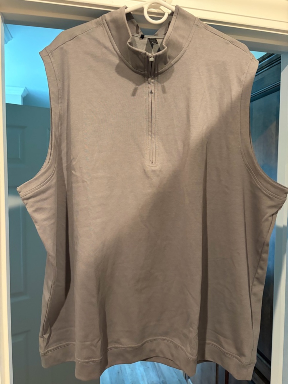 adidas Gray Sleeveless Quarter Zip Vest